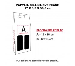 Krabica na 2 vína biela - plocha pre potlač na prednú aj bočnú stranu