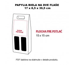 Krabica na 2 vína biela - plocha pre potlač na prednú stranu